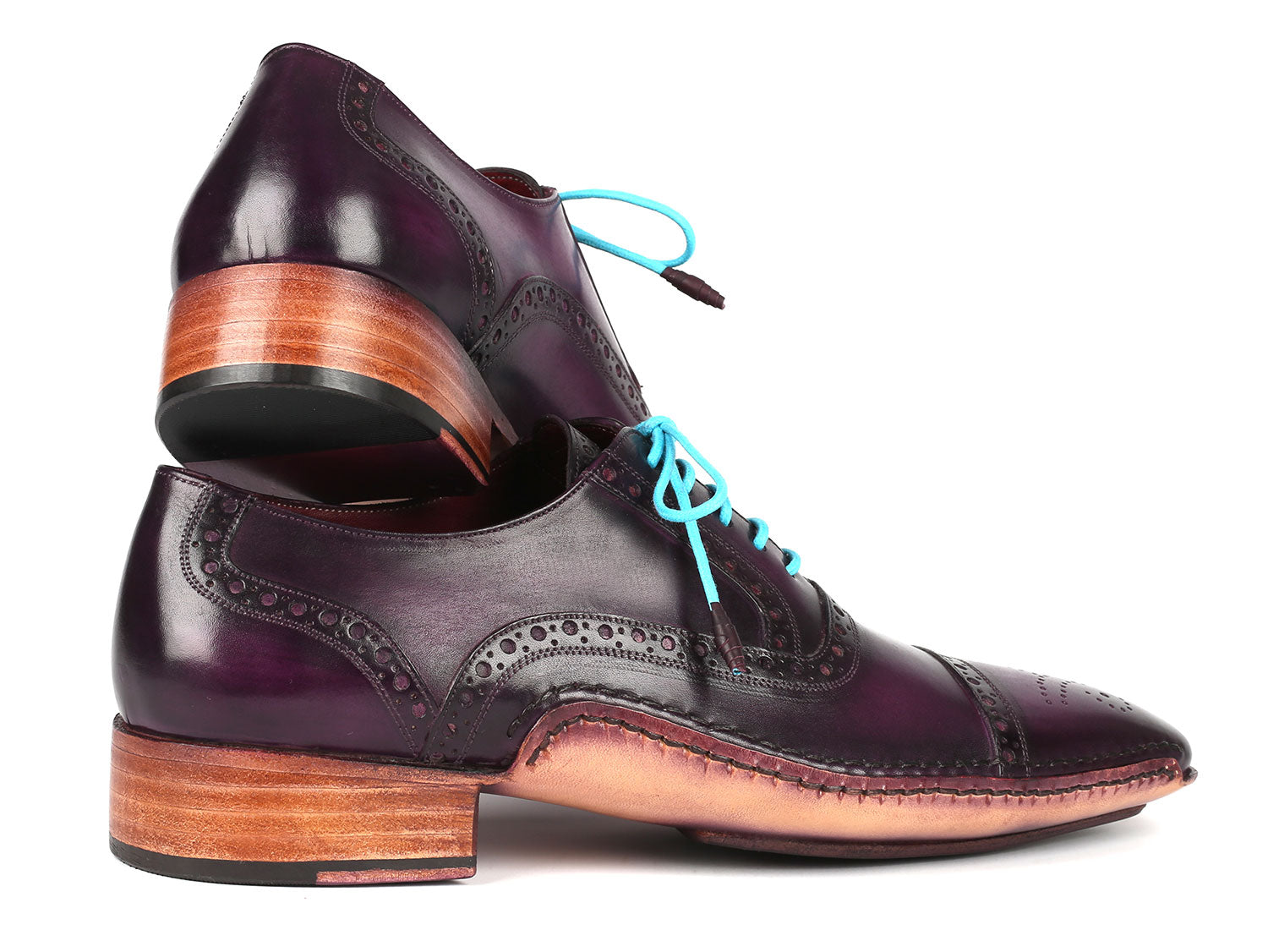 Paul Parkman Handsewn Captoe Oxfords Purple (ID