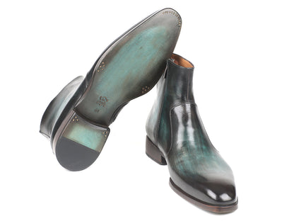 Paul Parkman Turquoise Burnished Side Zipper Boots (ID