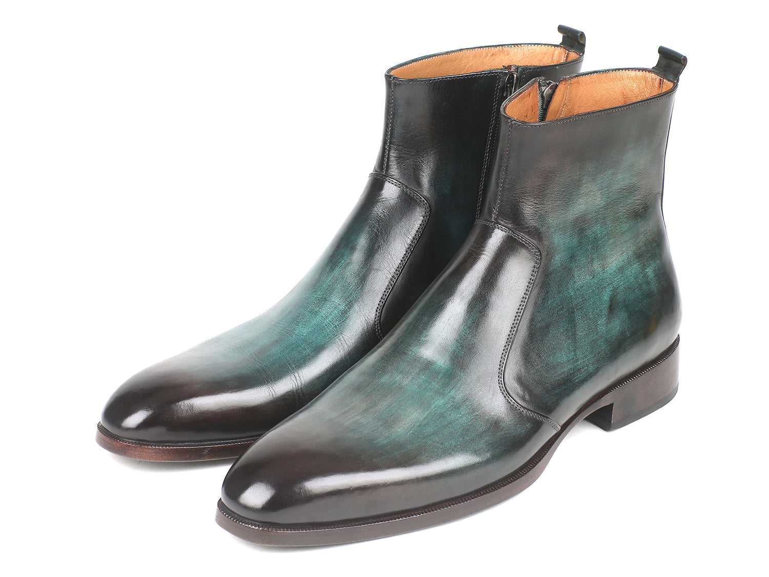 Paul Parkman Turquoise Burnished Side Zipper Boots (ID