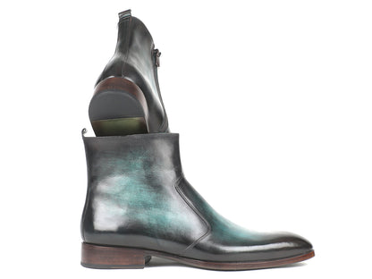 Paul Parkman Turquoise Burnished Side Zipper Boots (ID