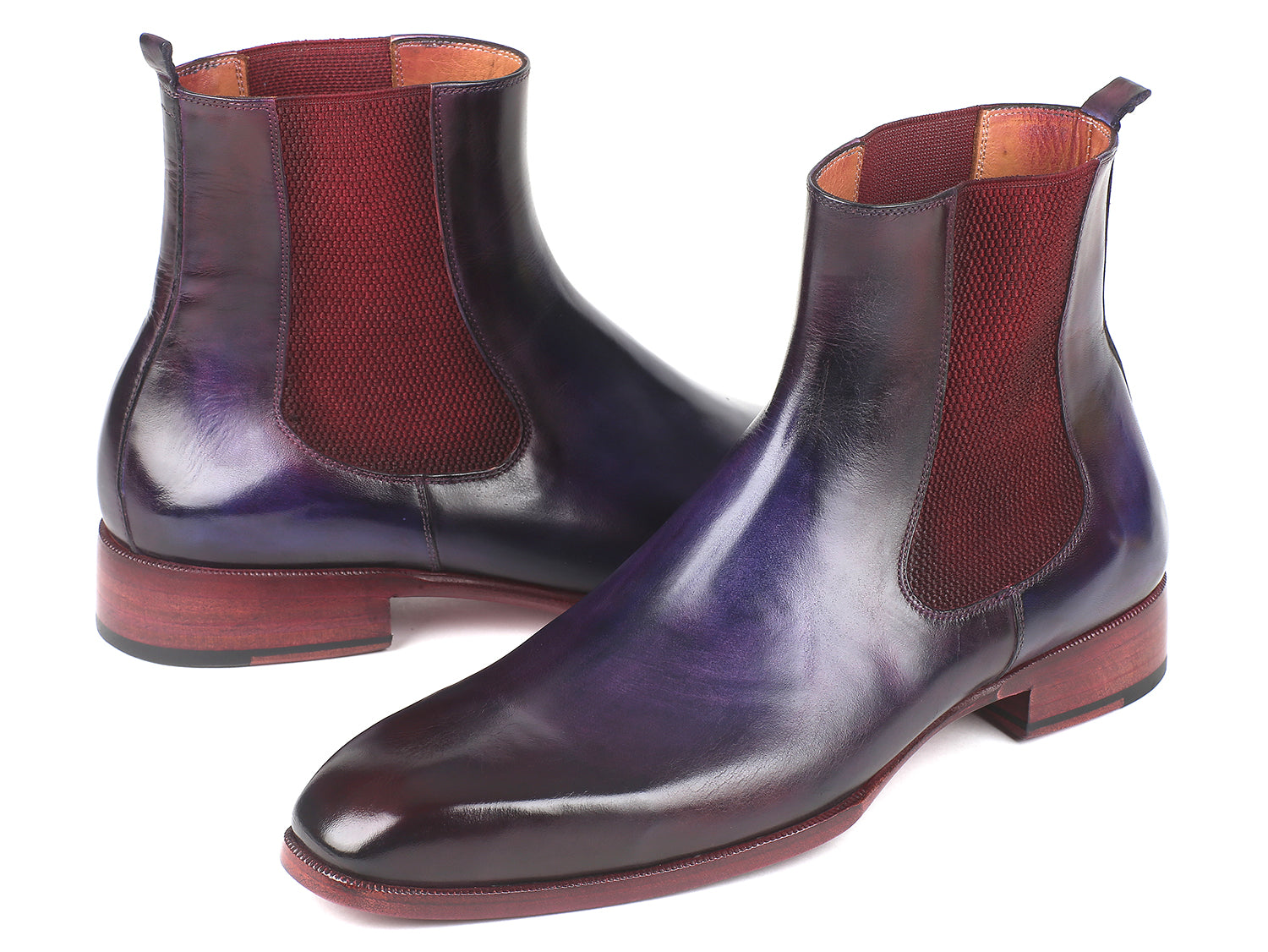 Paul Parkman Navy &amp; Purple Chelsea Boots (ID