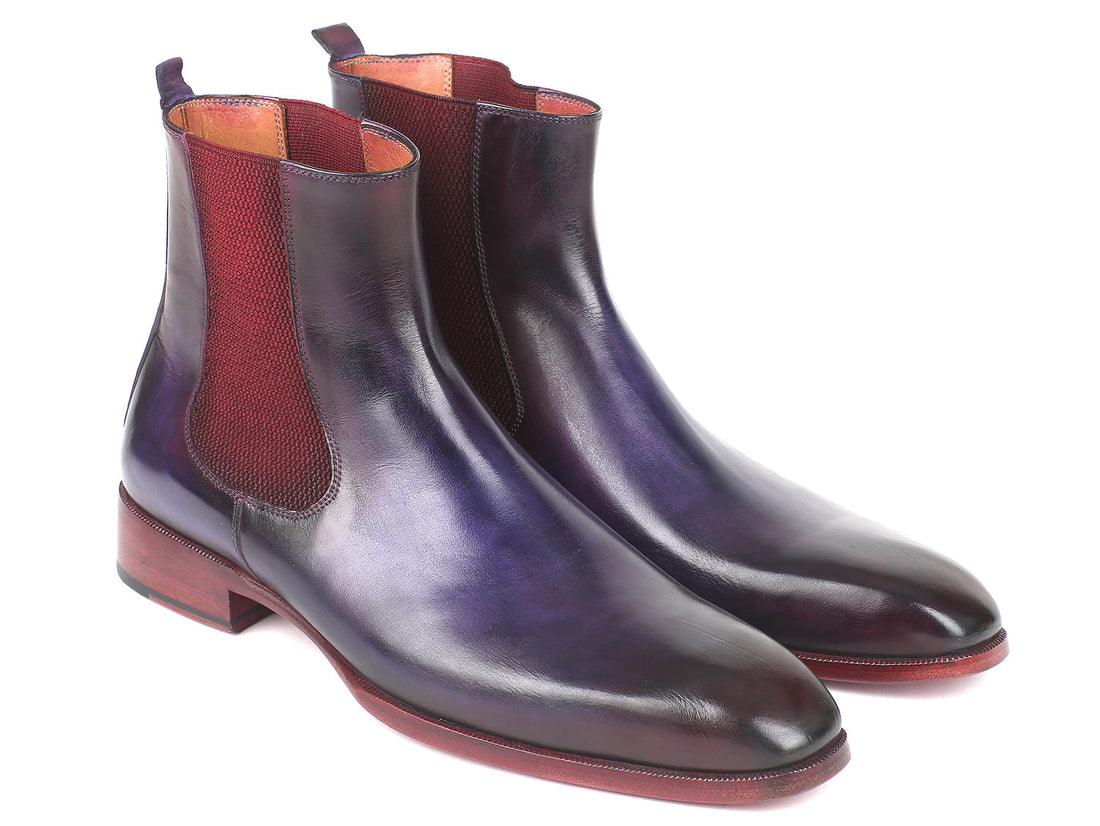 Paul Parkman Navy & Purple Chelsea Boots (ID
