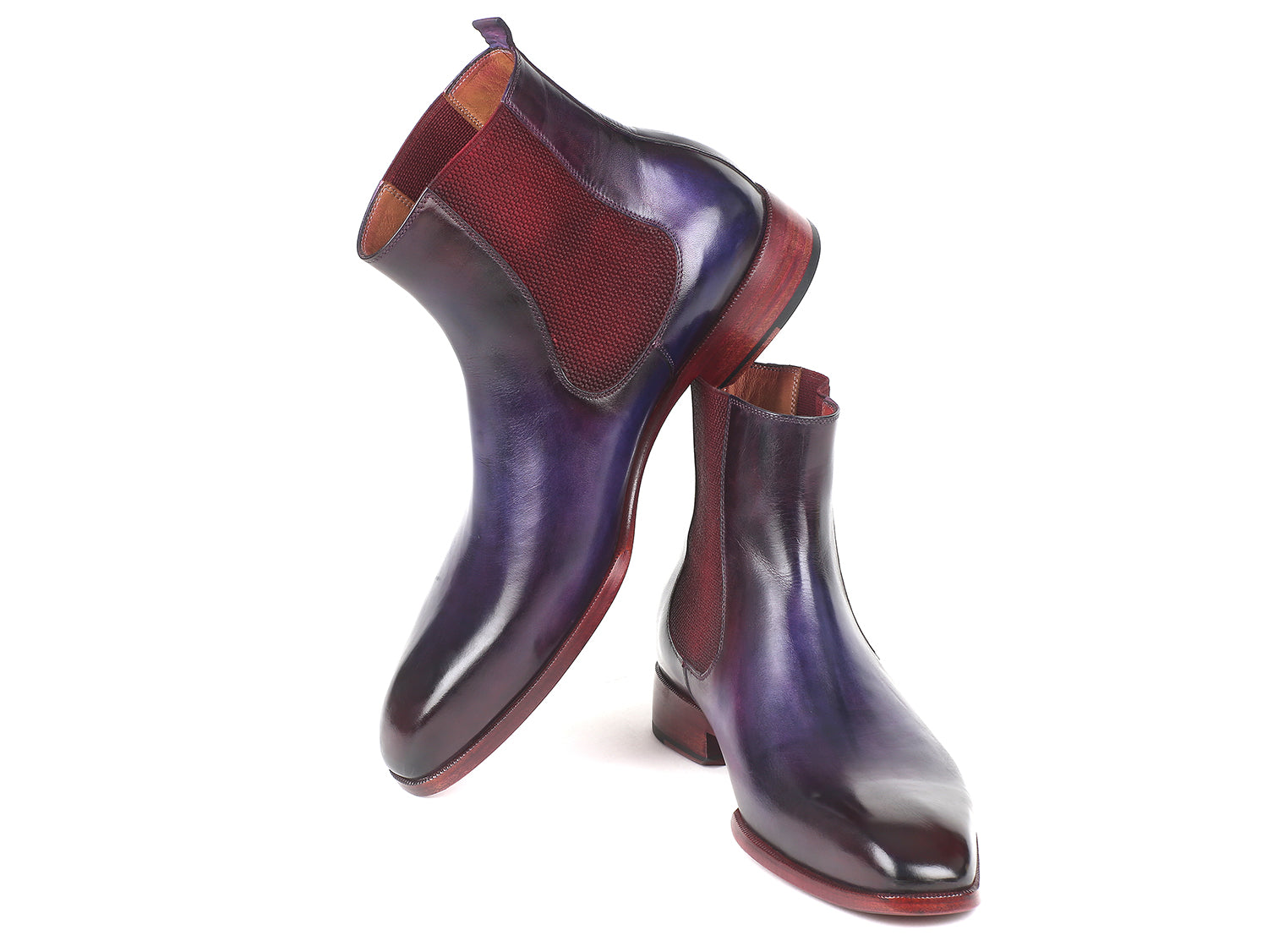 Paul Parkman Navy &amp; Purple Chelsea Boots (ID