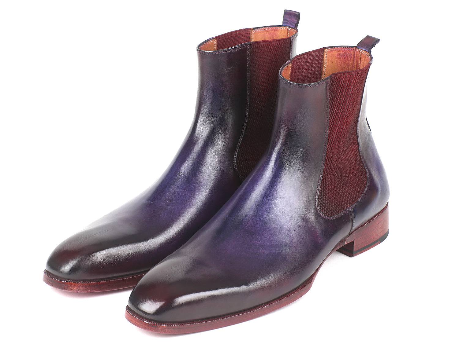 Paul Parkman Navy &amp; Purple Chelsea Boots (ID