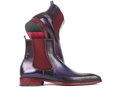 Paul Parkman Navy &amp; Purple Chelsea Boots (ID