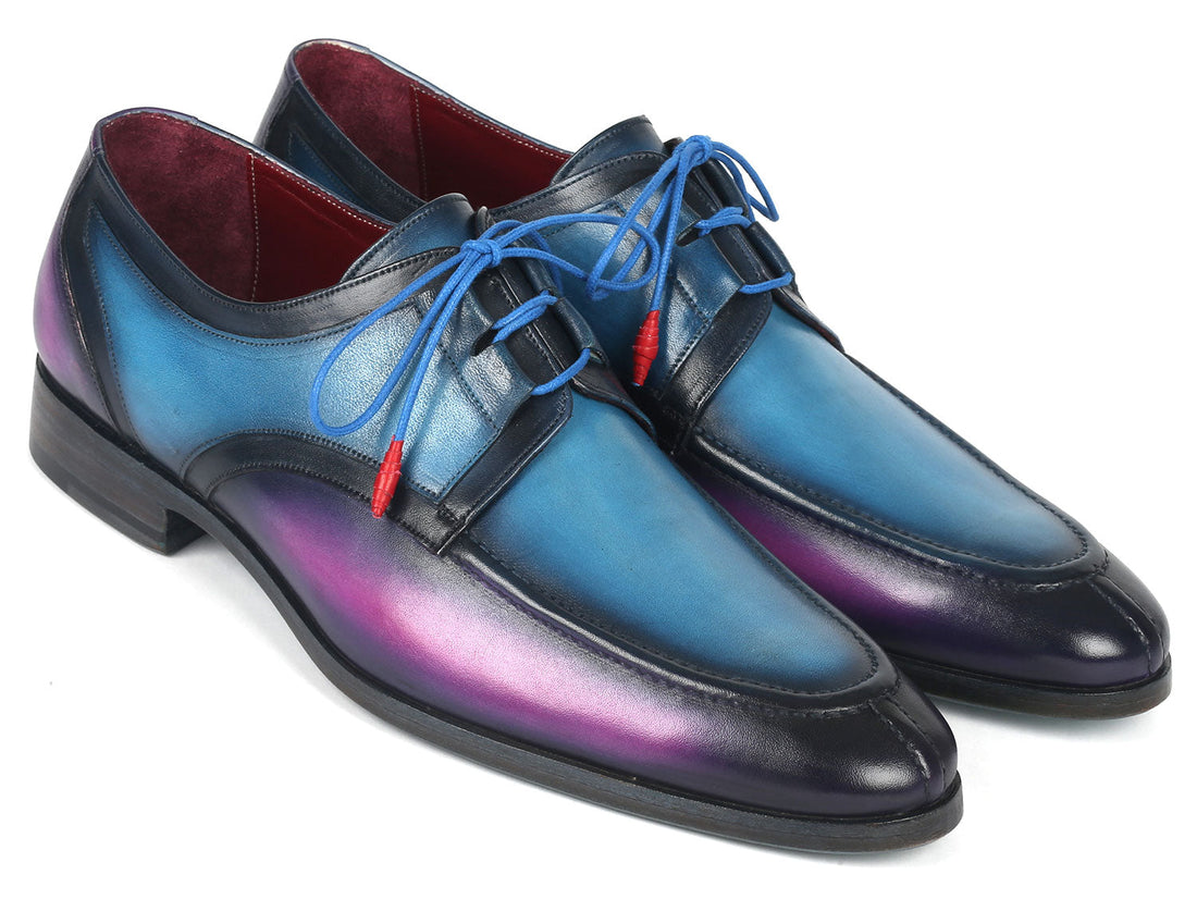 Paul Parkman Ghillie Lacing Blue & Purple Dress Shoes (ID