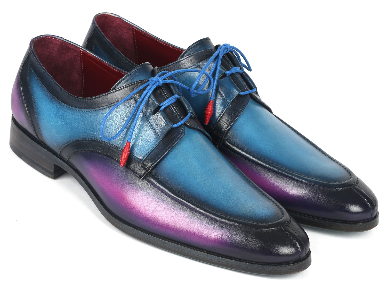 Paul Parkman Ghillie Lacing Blue &amp; Purple Dress Shoes (ID