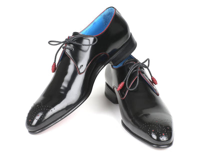 Paul Parkman Medallion Toe Black Derby Shoes (ID