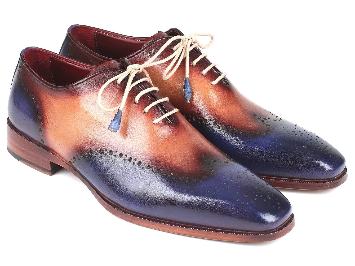 Paul Parkman Blue &amp; Camel Wingtip Oxfords (ID