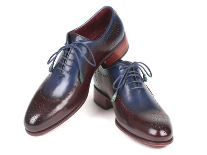 Paul Parkman Opanka Construction Blue &amp; Bordeaux Oxfords (ID