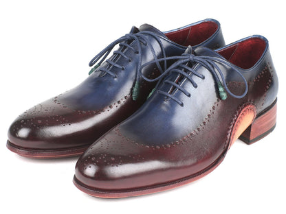 Paul Parkman Opanka Construction Blue &amp; Bordeaux Oxfords (ID