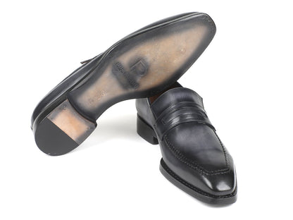 Paul Parkman Gray Burnished Goodyear Welted Loafers (ID