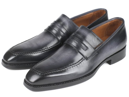 Paul Parkman Gray Burnished Goodyear Welted Loafers (ID