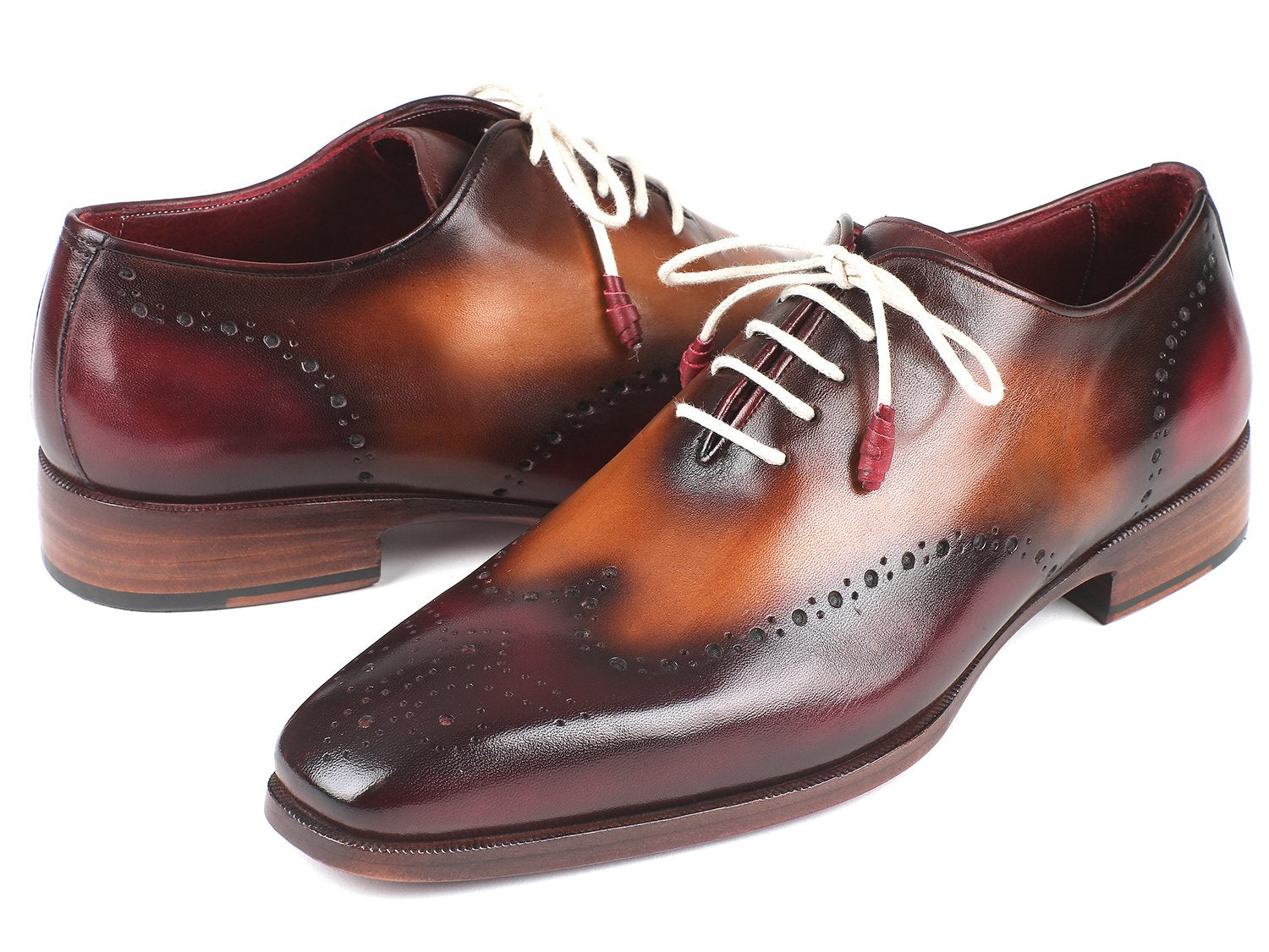 Paul Parkman Bordeaux &amp; Camel Wingtip Oxfords (ID