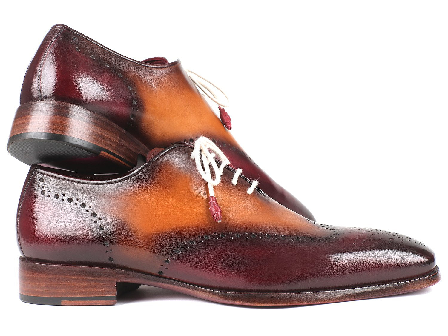 Paul Parkman Bordeaux &amp; Camel Wingtip Oxfords (ID