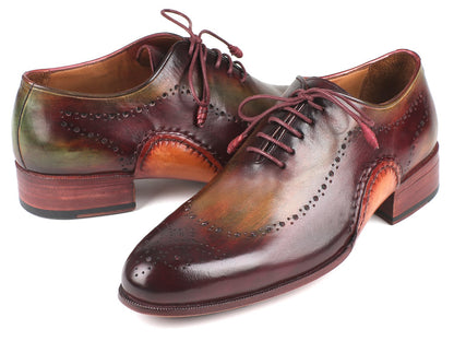 Paul Parkman Opanka Construction Green &amp; Bordeaux Oxfords (ID