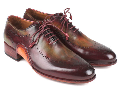 Paul Parkman Opanka Construction Green &amp; Bordeaux Oxfords (ID