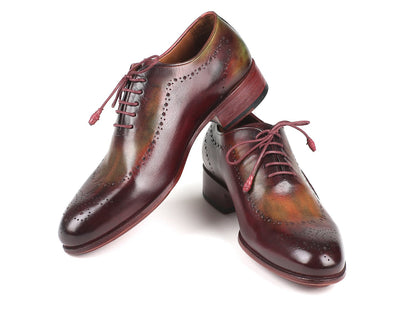 Paul Parkman Opanka Construction Green &amp; Bordeaux Oxfords (ID