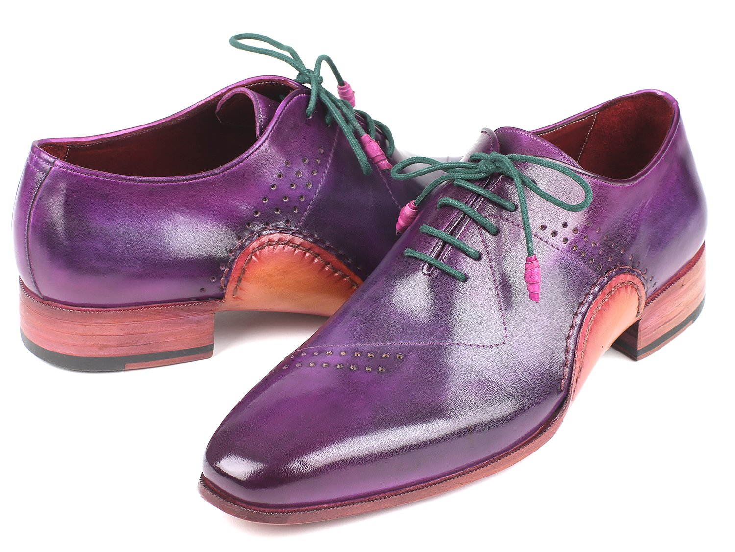 Paul Parkman Opanka Construction Purple Hand-Painted Oxfords (ID