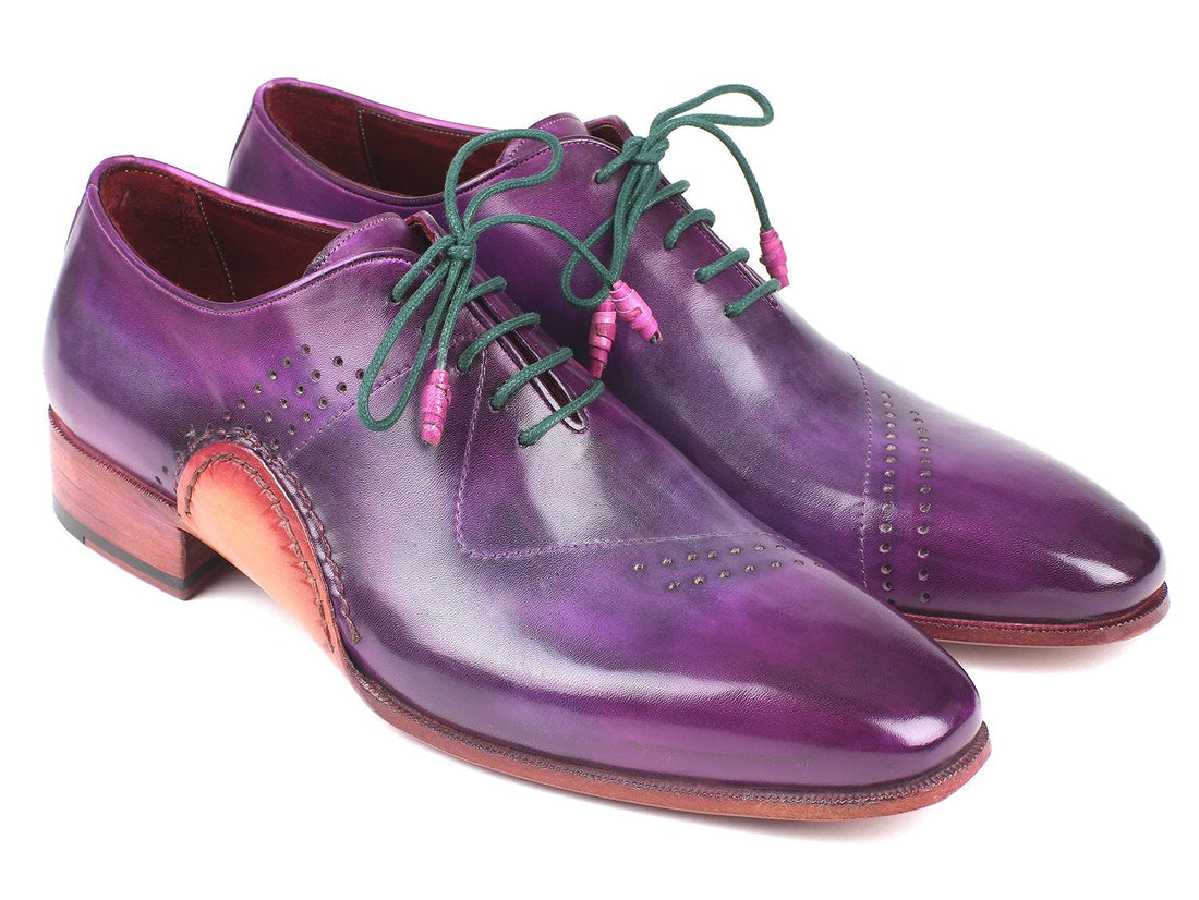 Paul Parkman Opanka Construction Purple Hand-Painted Oxfords (ID