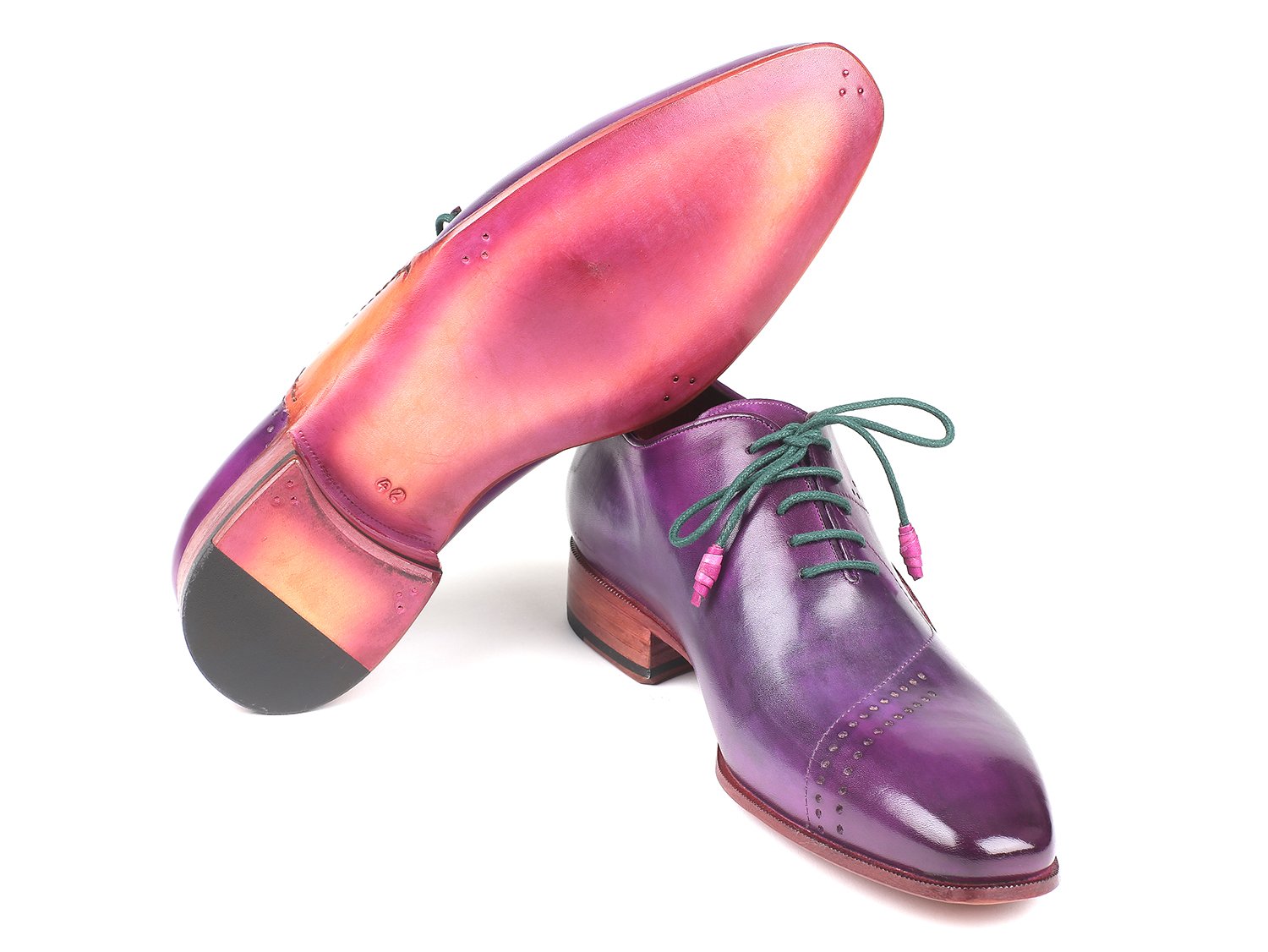 Paul Parkman Opanka Construction Purple Hand-Painted Oxfords (ID