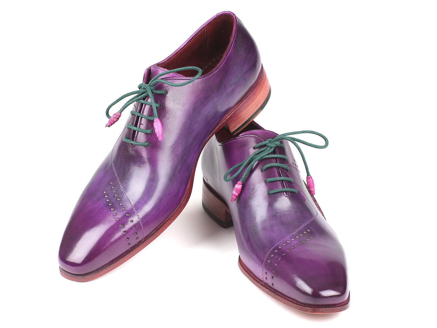 Paul Parkman Opanka Construction Purple Hand-Painted Oxfords (ID