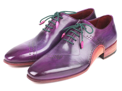 Paul Parkman Opanka Construction Purple Hand-Painted Oxfords (ID