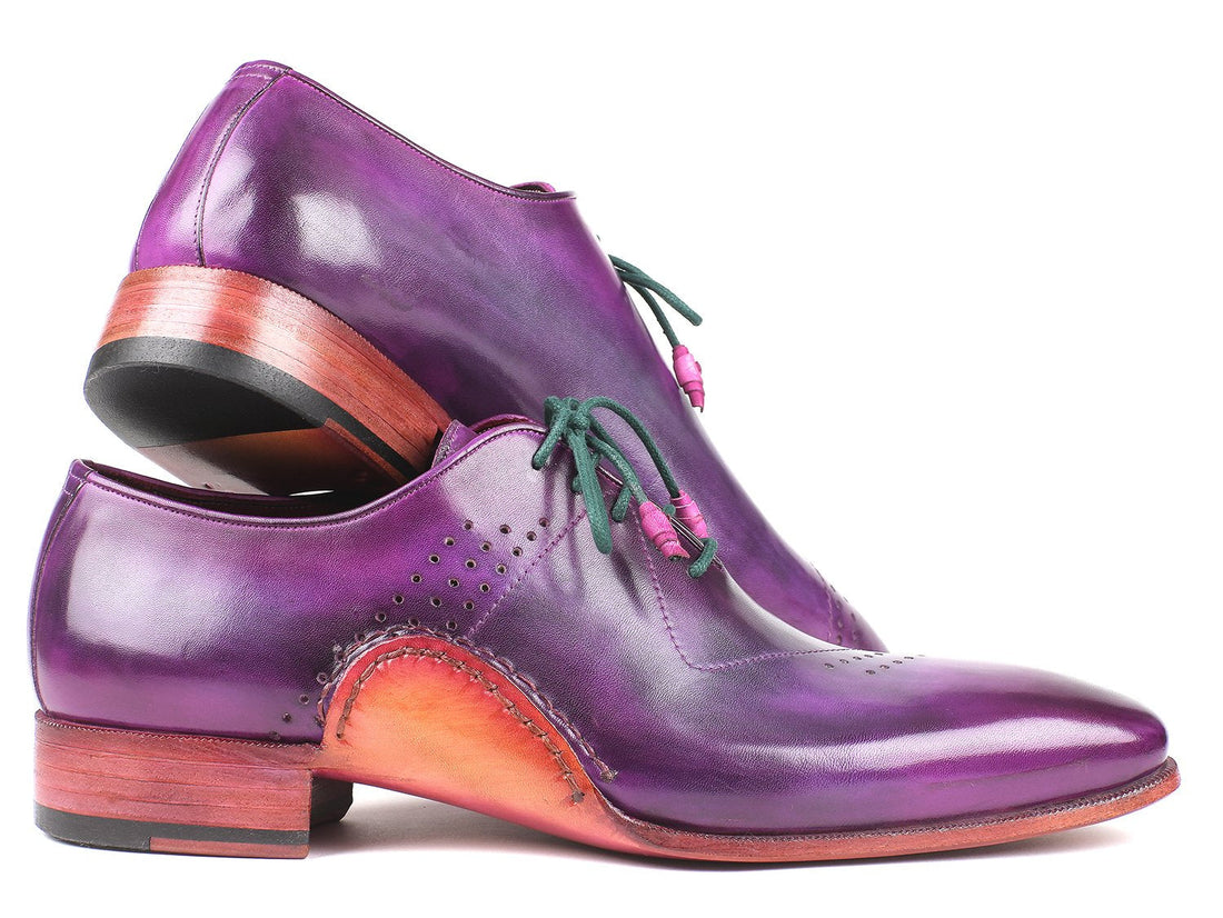 Paul Parkman Opanka Construction Purple Hand-Painted Oxfords (ID