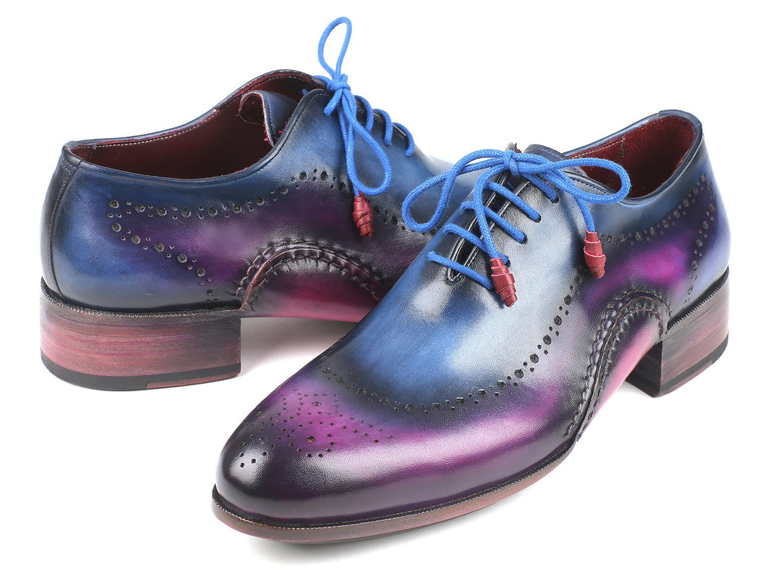 Paul Parkman Opanka Construction Blue & Purple Oxfords (ID