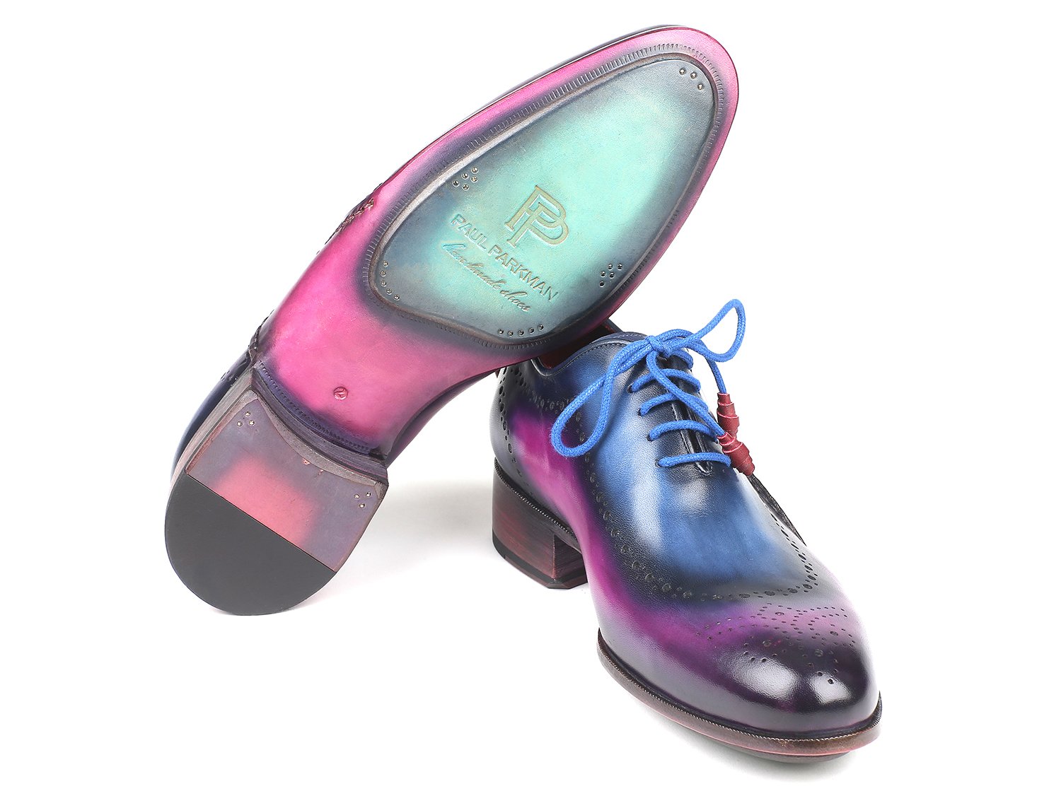 Paul Parkman Opanka Construction Blue &amp; Purple Oxfords (ID