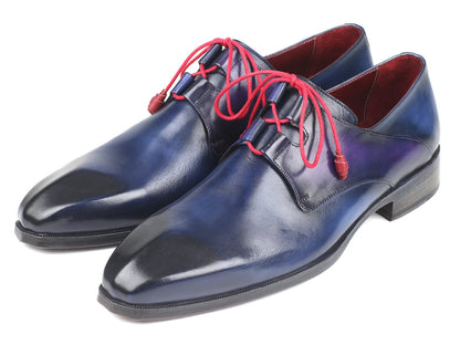 Paul Parkman Ghillie Lacing Blue Dress Shoes (ID