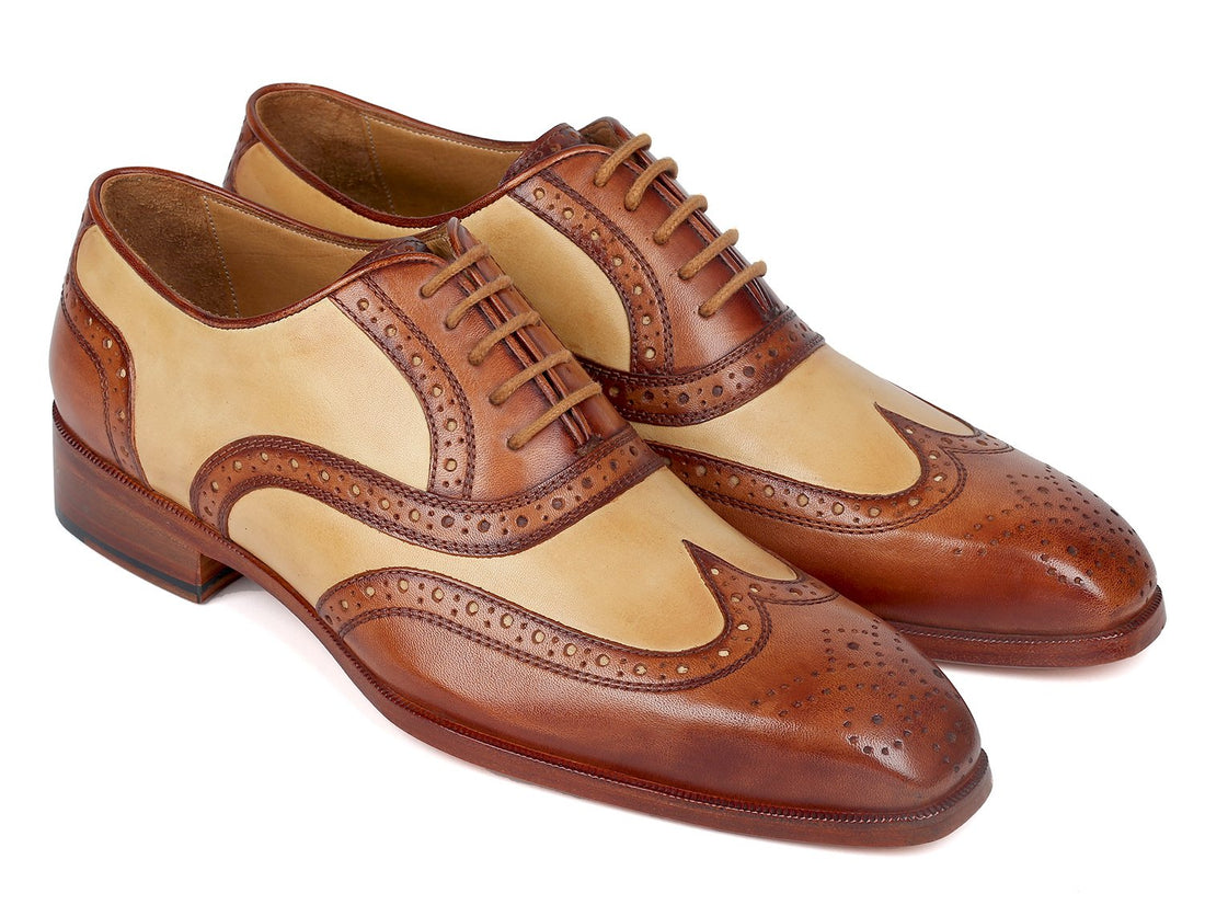 Paul Parkman Brown &amp; Beige Dual Tone Oxfords (ID