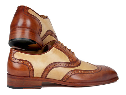 Paul Parkman Brown &amp; Beige Dual Tone Oxfords (ID