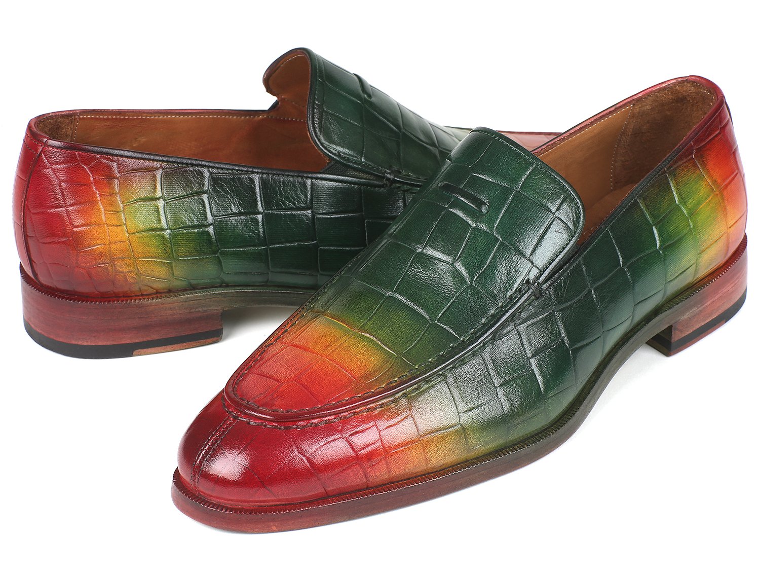 Paul Parkman Crocodile Embossed Calfskin Multicolor Loafer (ID