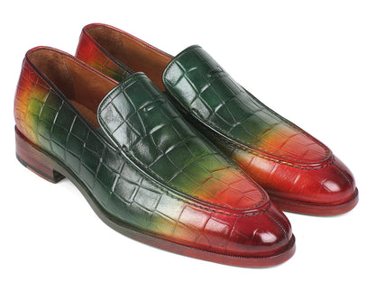 Paul Parkman Crocodile Embossed Calfskin Multicolor Loafer (ID