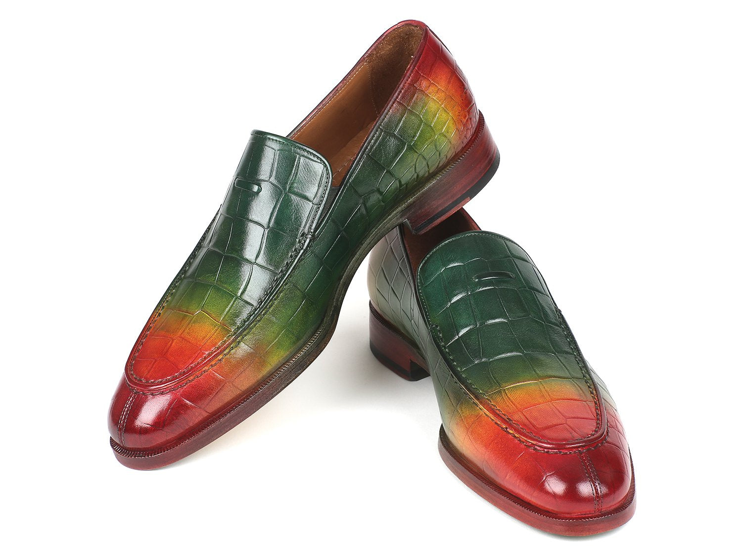 Paul Parkman Crocodile Embossed Calfskin Multicolor Loafer (ID