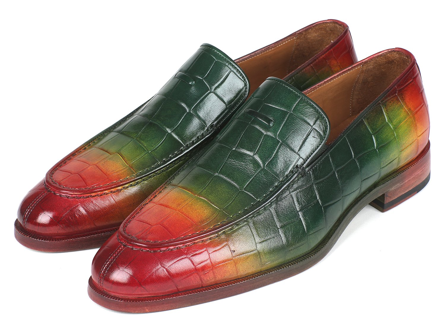 Paul Parkman Crocodile Embossed Calfskin Multicolor Loafer (ID