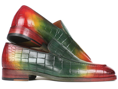 Paul Parkman Crocodile Embossed Calfskin Multicolor Loafer (ID