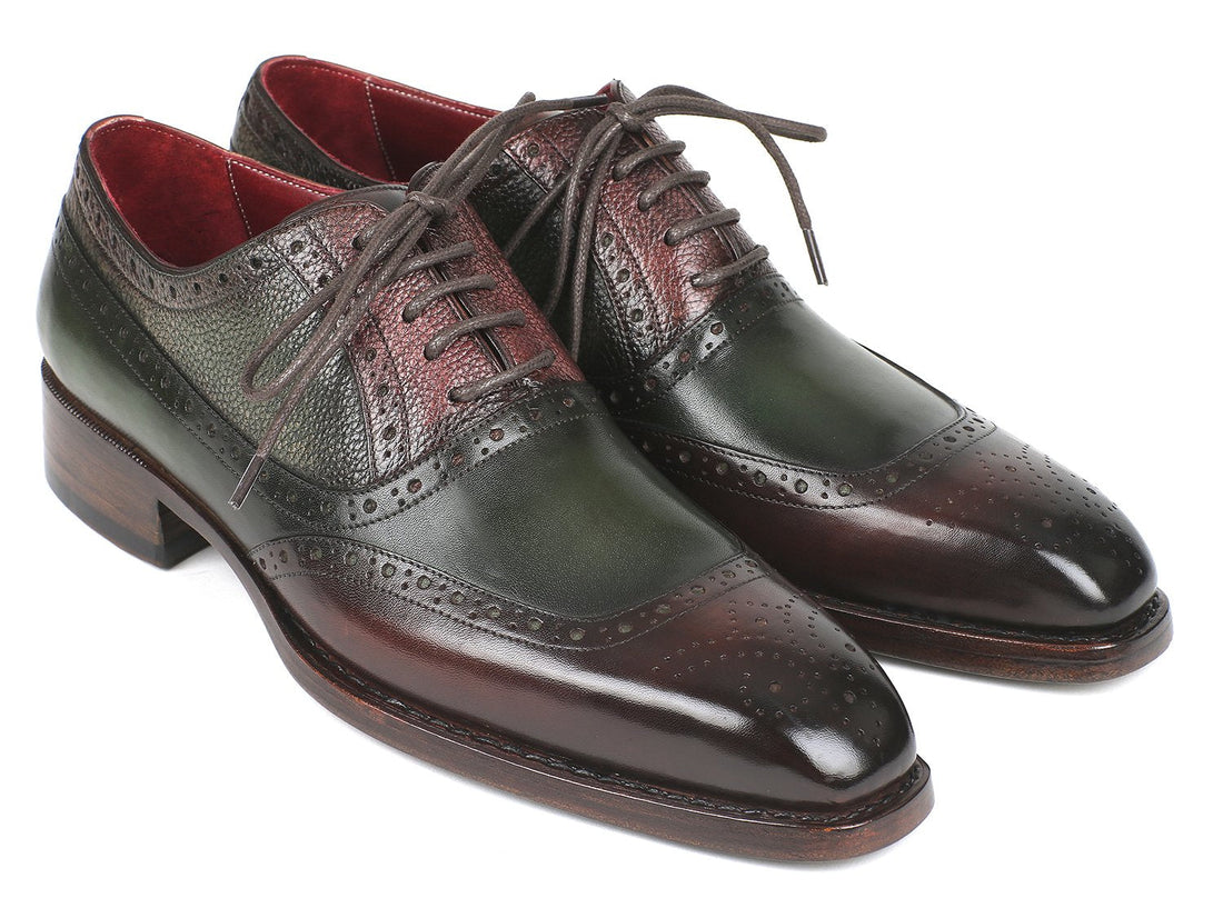 Paul Parkman Goodyear Welted Oxfords Brown &amp; Green (ID