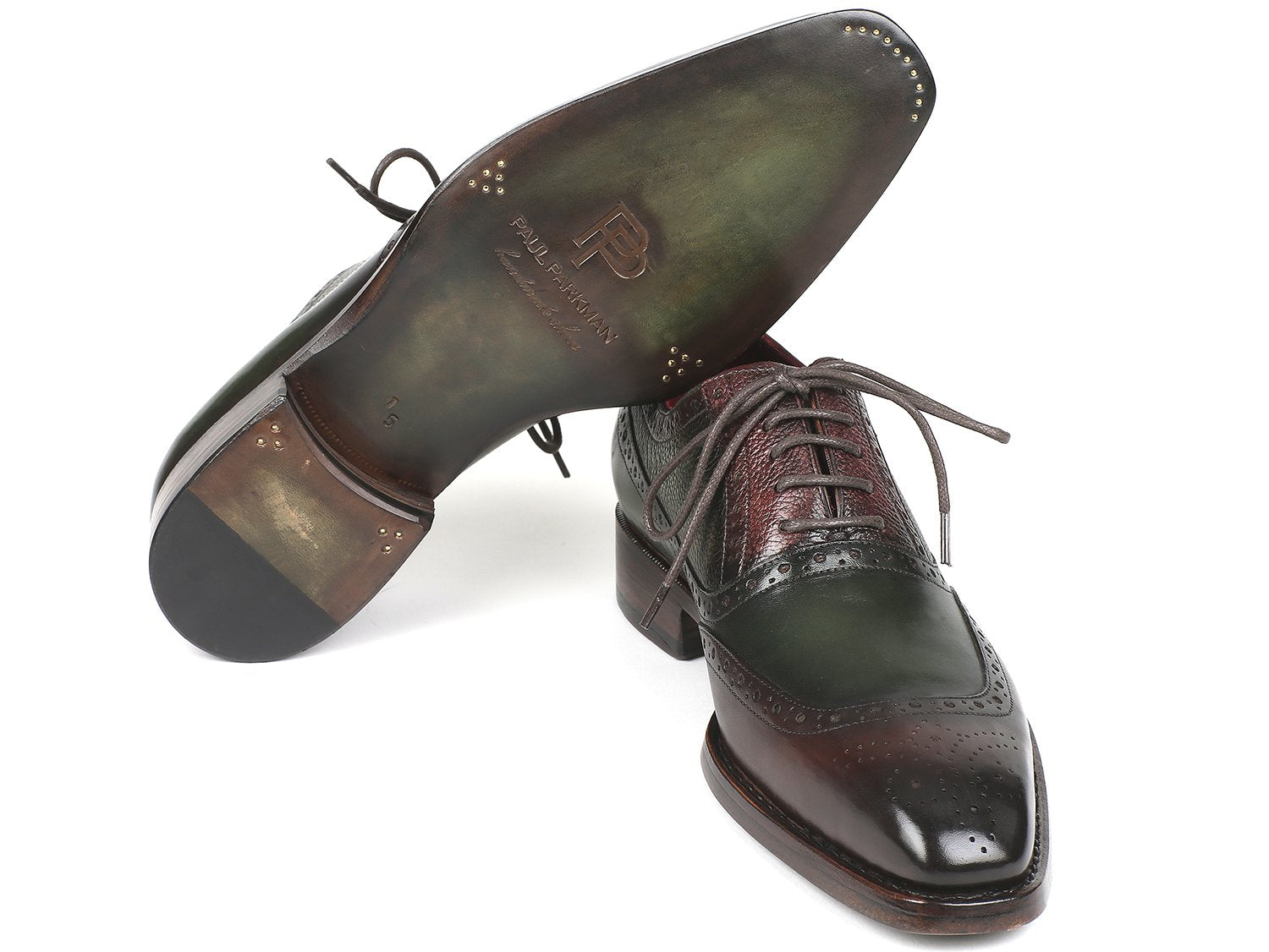 Paul Parkman Goodyear Welted Oxfords Brown &amp; Green (ID