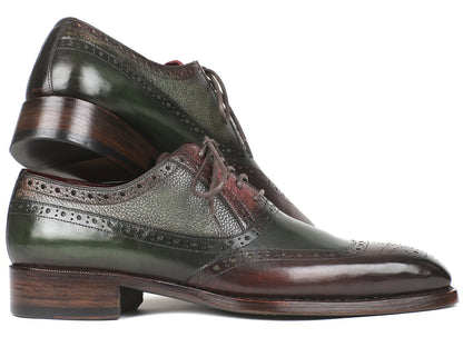 Paul Parkman Goodyear Welted Oxfords Brown &amp; Green (ID