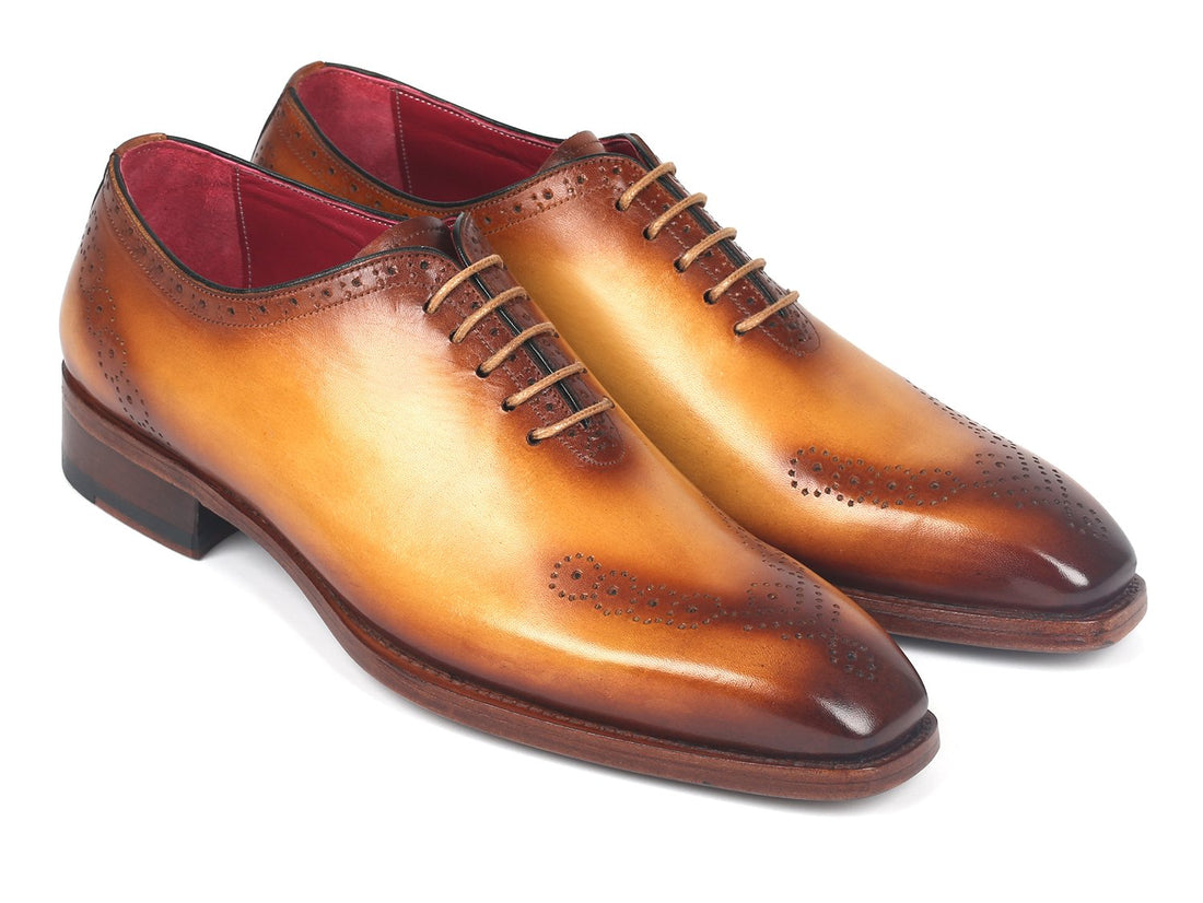 Paul Parkman Goodyear Welted Punched Oxfords Camel (ID