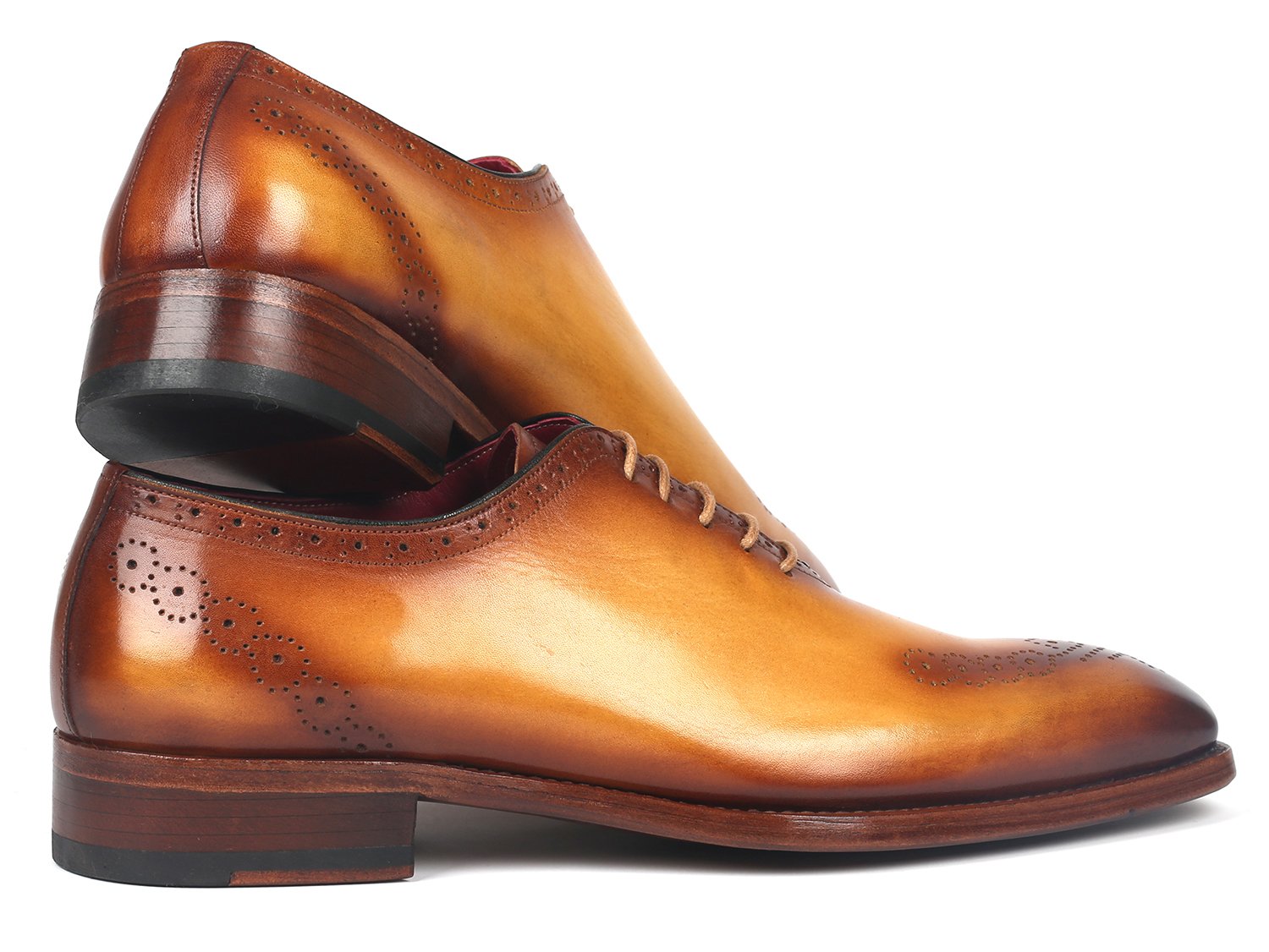 Paul Parkman Goodyear Welted Punched Oxfords Camel (ID