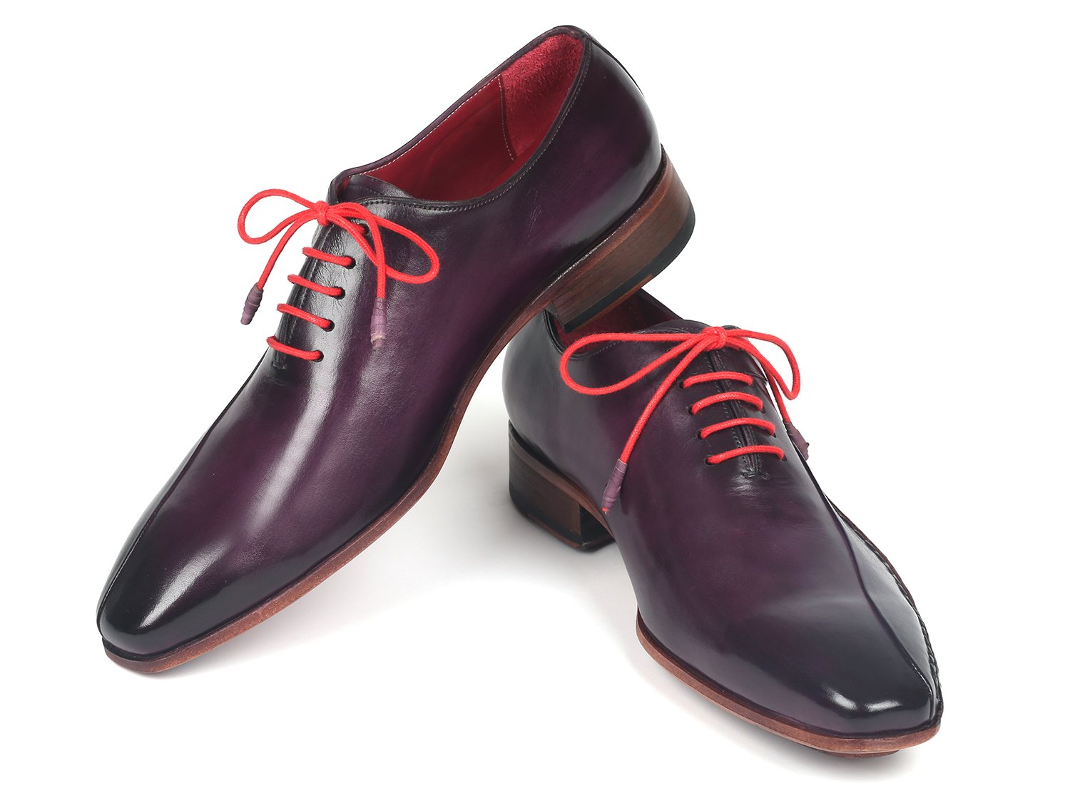 Paul Parkman Purple Leather Oxfords Side Hand-Sewn (ID