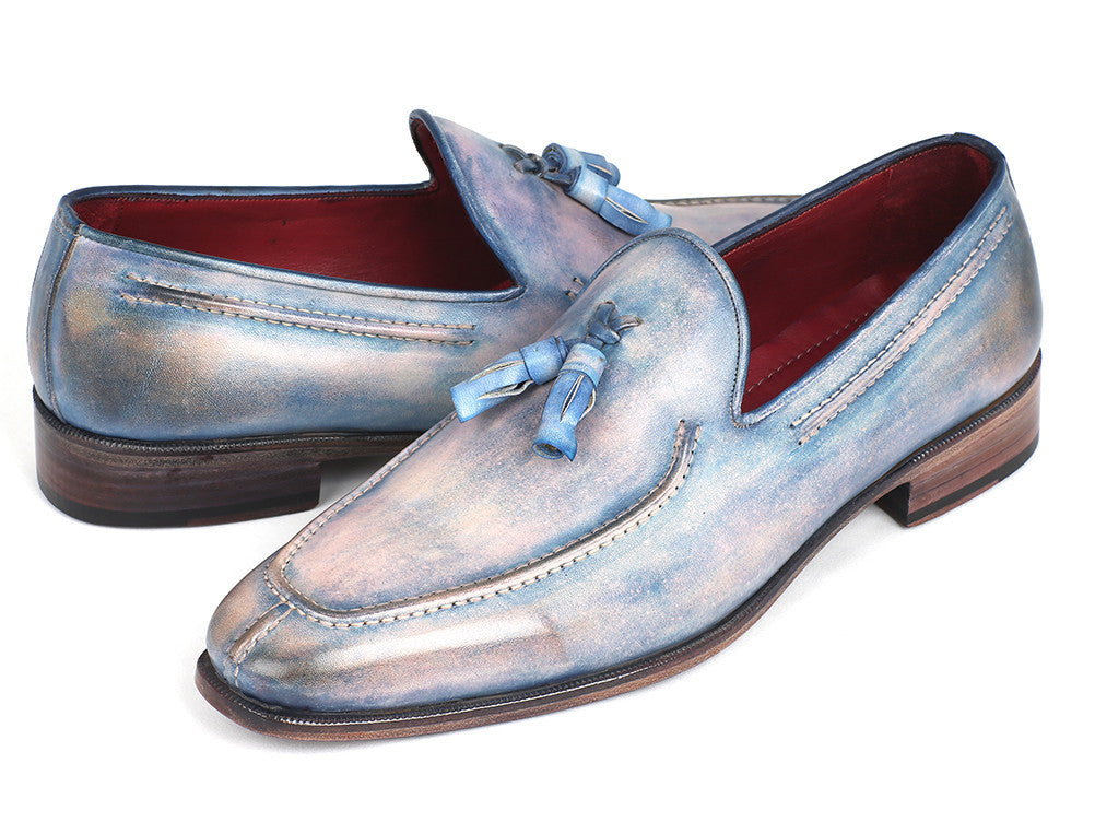 Paul Parkman Tassel Loafers Lila Hand-Painted (ID