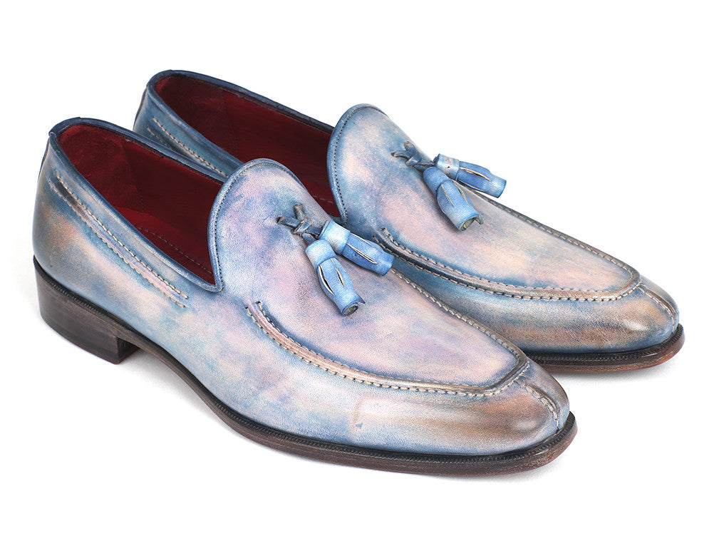 Paul Parkman Tassel Loafers Lila Hand-Painted (ID