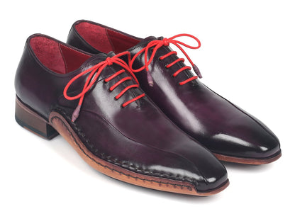 Paul Parkman Purple Leather Oxfords Side Hand-Sewn (ID