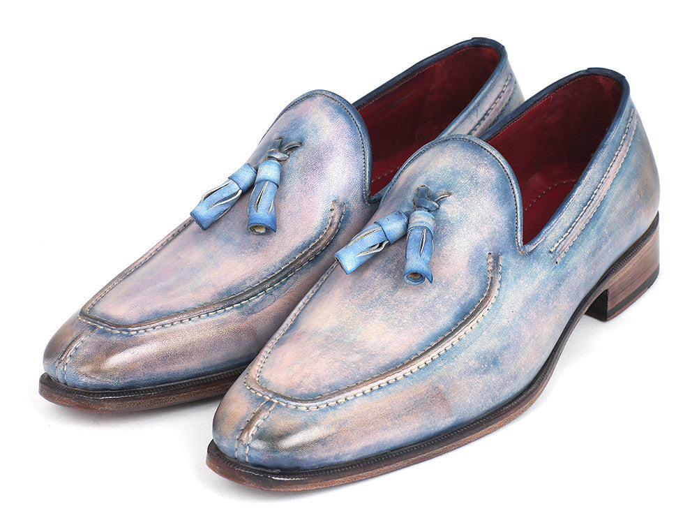 Paul Parkman Tassel Loafers Lila Hand-Painted (ID