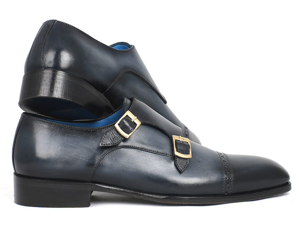 Paul Parkman Captoe Double Monkstraps Navy (ID