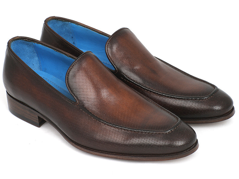 Paul Parkman Perforated Leather Loafers Brown (ID